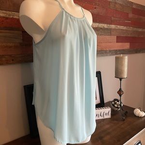 Lush brand light powder blue silk top